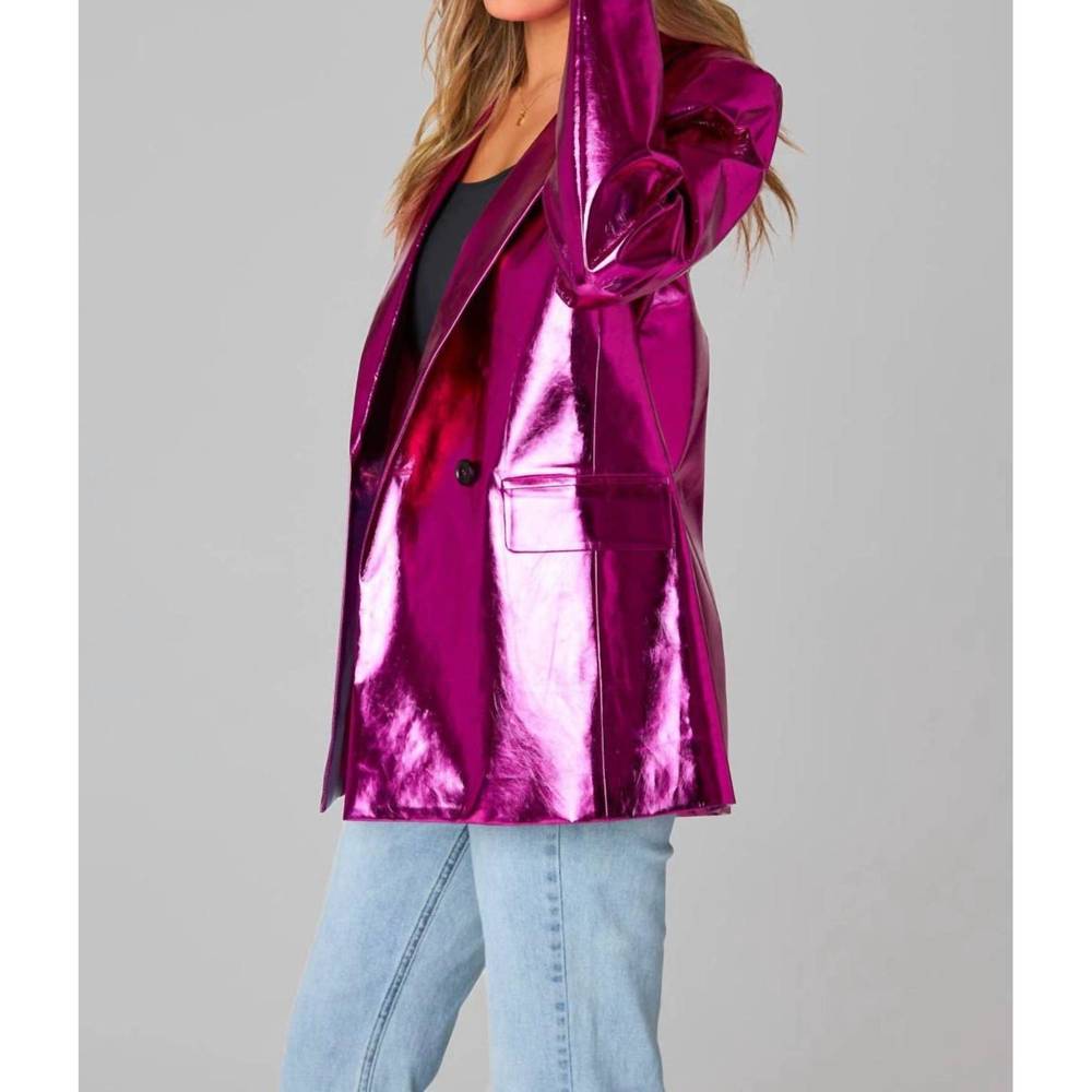 Buddy Love Metallic Fuchsia Blazer - Picture 2 of 3